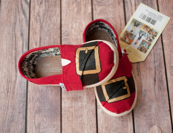 Santa Themed Hand Painted Toms | Santa Clause Toms