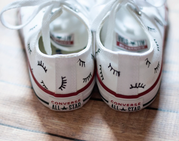 White Lash Converse || Hand Painted Converse