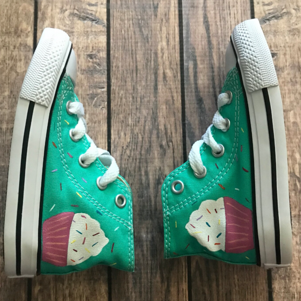 Cupcake Converse | Toddler Hand Painted Custom Converse