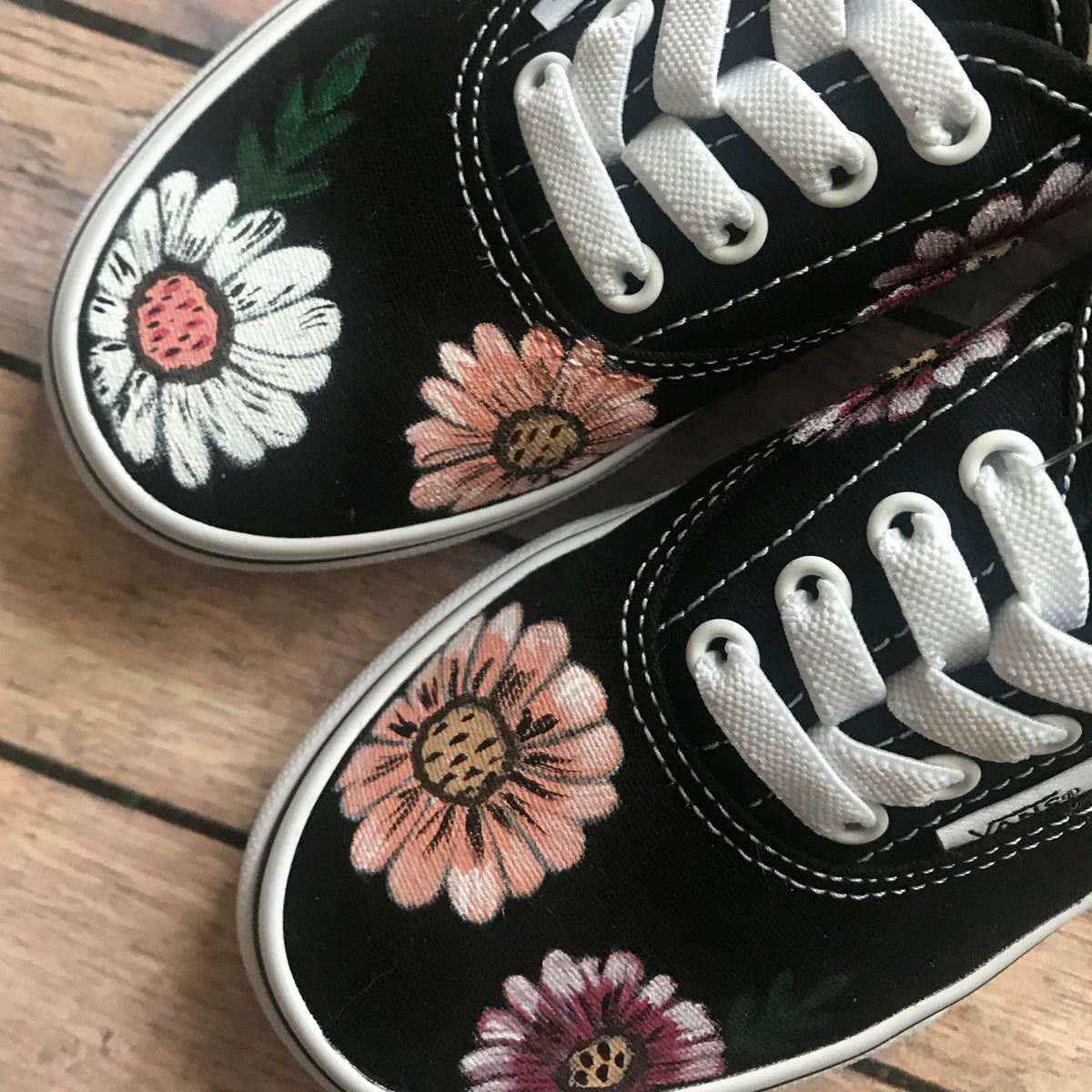 Flower print vans shoes best sale