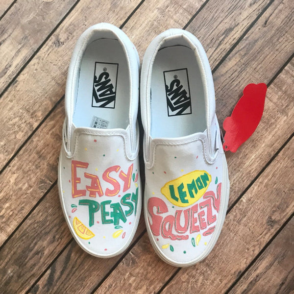 Easy Peasy Lemon Squeezy Hand Painted Vans | Lemon Painted Vans