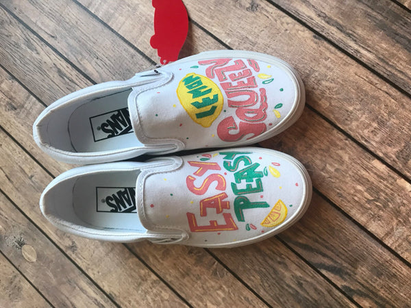 Easy Peasy Lemon Squeezy Hand Painted Vans | Lemon Painted Vans