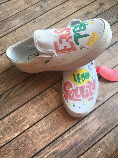 Easy Peasy Lemon Squeezy Hand Painted Vans | Lemon Painted Vans