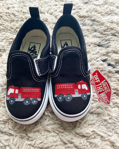 Fire Truck Hand Painted Vans