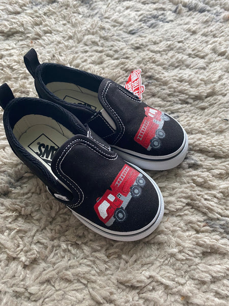 Fire Truck Hand Painted Vans