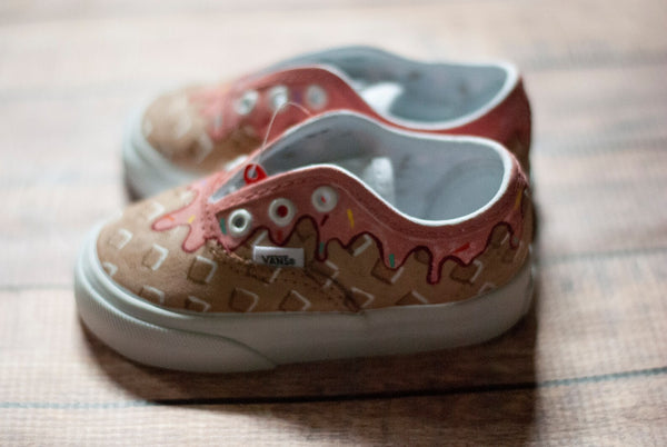 Ice Cream Cone Vans || Custom Painted Vans