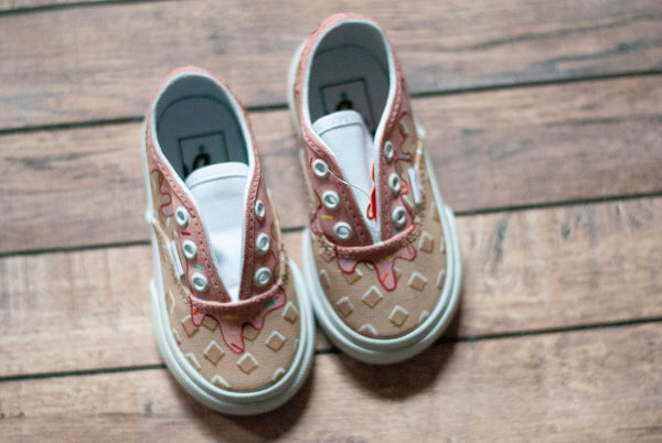 Ice Cream Cone Vans || Custom Painted Vans