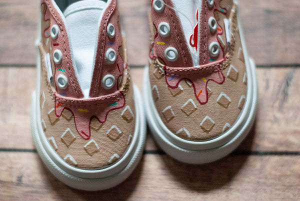 Ice Cream Cone Vans || Custom Painted Vans