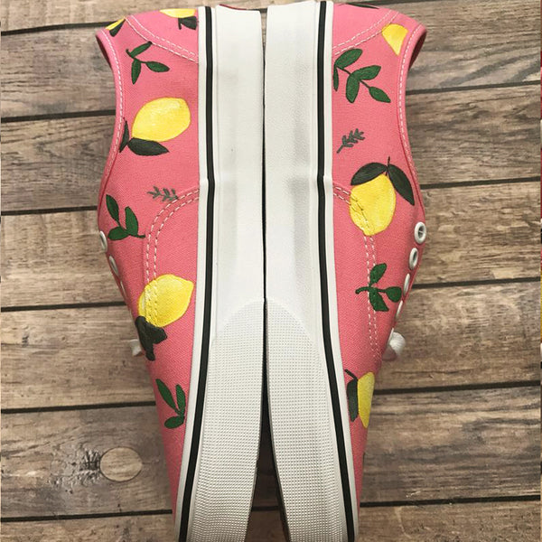 Lemon Drop Hand Painted Vans