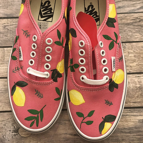 Lemon Drop Hand Painted Vans