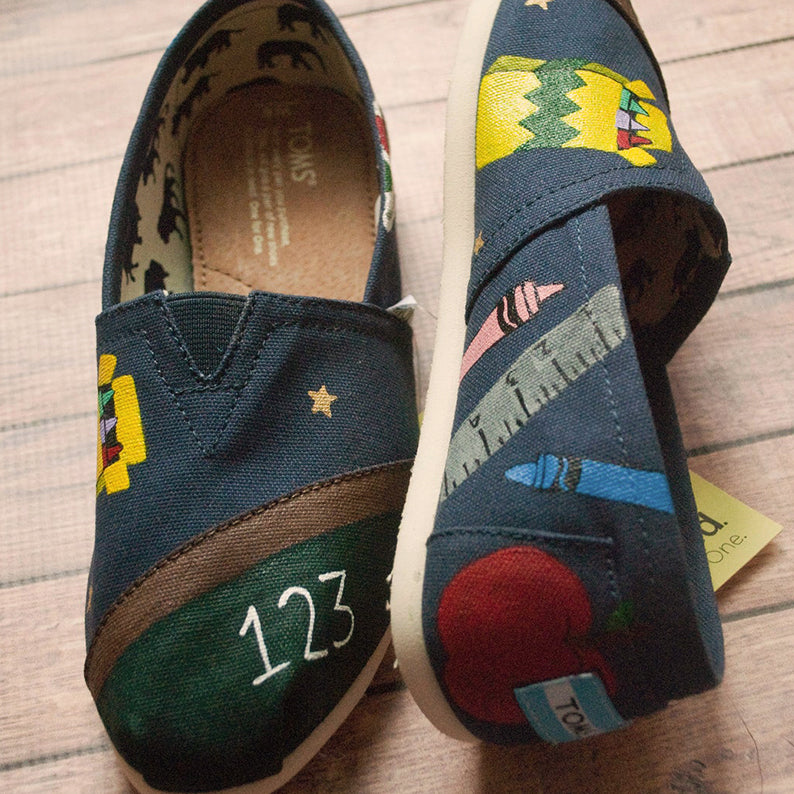 School Teacher Hand Painted Toms