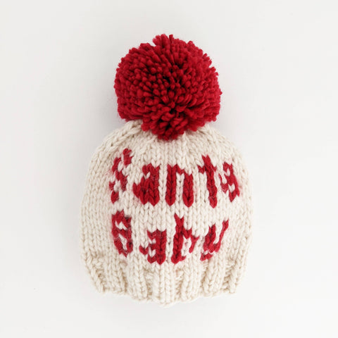 Santa Baby Hand Knit Beanie Hat Baby & Kids: XL (6 to adult)