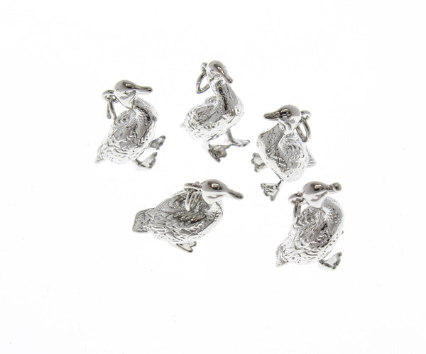 18k Gold/Silver 3D Baby Chick & Duckling Charm CPG-CPS2370: Gold / 5 pcs
