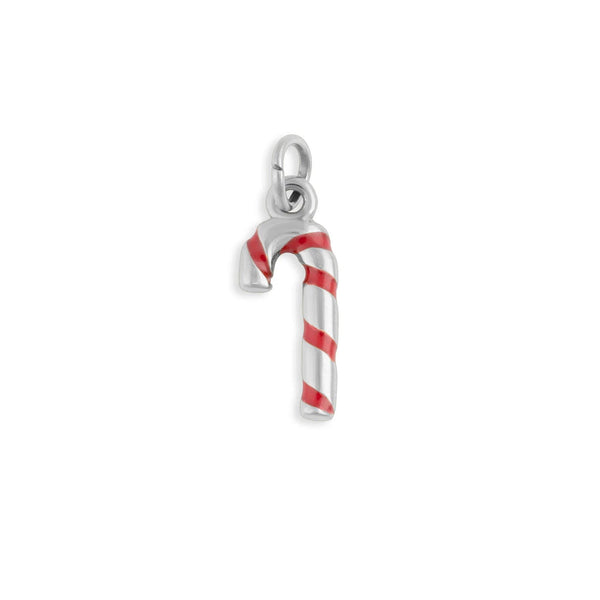 18K Gold PVD Stainless Steel Candy Cane Charm: Gold