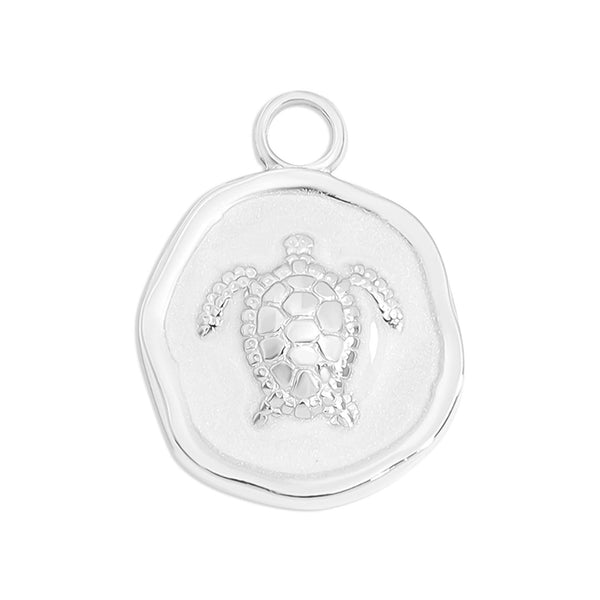 18K Gold PVD Sea Turtle Epoxy Charm: Gold