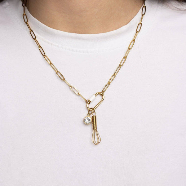 18K Gold PVD Stainless Steel Whisk Charm: Gold
