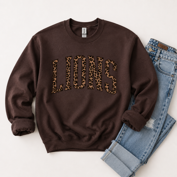 Custom Leopard Varsity Crewneck: XL / Sweatshirt