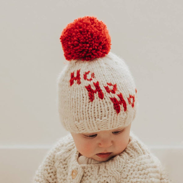 Ho Ho Ho! Hand Knit Beanie Hat SALE: L (2-6 years)