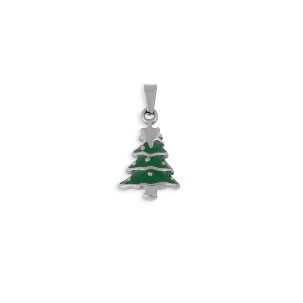 18k Gold PVD Stainless Steel Christmas Tree Charm: Gold