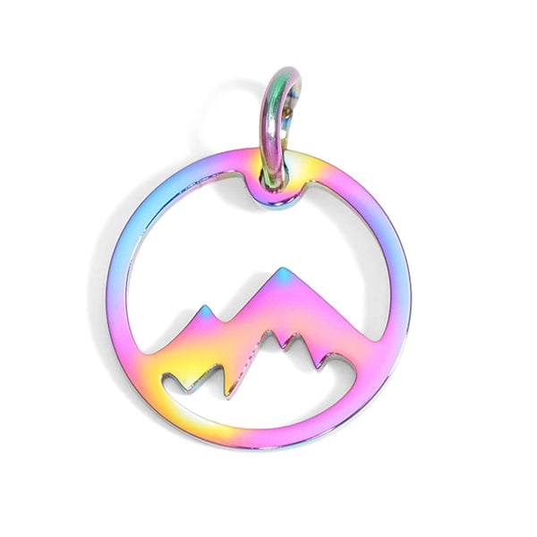 Stainless Steel Mountain Charm: Gold