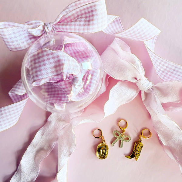 Ornament Sneaker Lace Sets | Trendy Shoe Charms & Laces: Pink Gingham Ornament