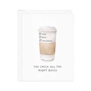 Tall, Dark, And Handsome — Coffee Pun Love Card