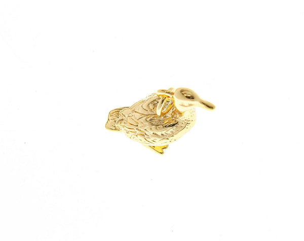 18k Gold/Silver 3D Baby Chick & Duckling Charm CPG-CPS2370: Gold / 5 pcs