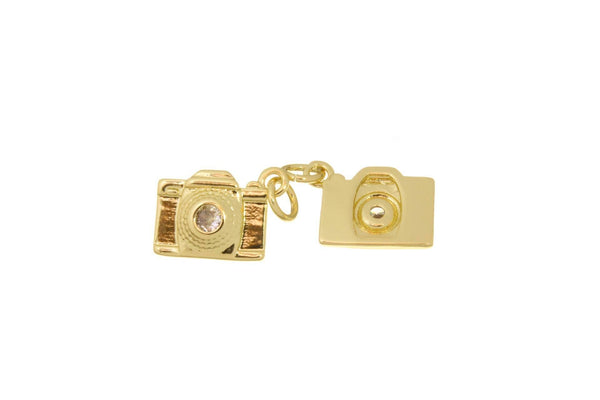 Gold Tiny Camera Photographer Charm CPG1609: 5pcs