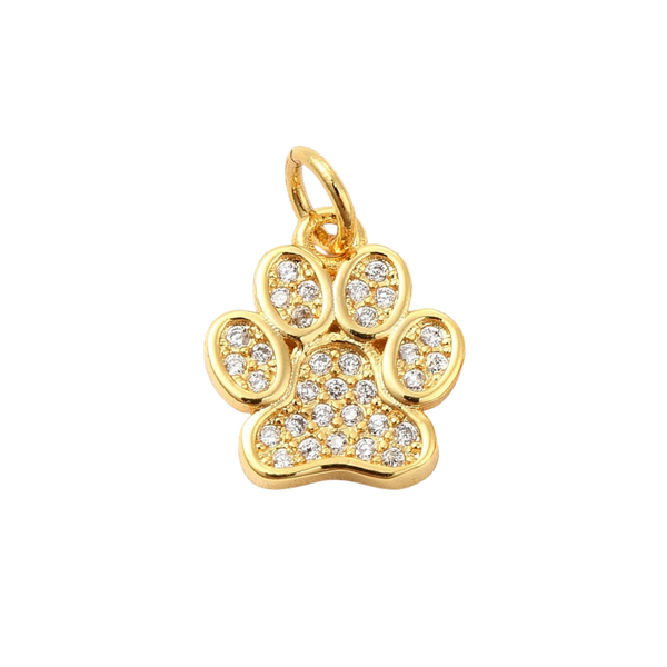 18k Gold Plated Brass Paw Print Charm