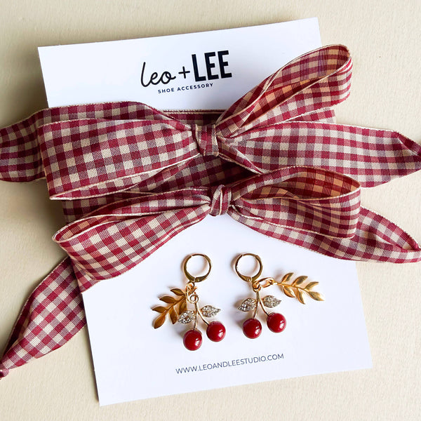 Shoe Charm and Lace Sets –  Shoelace Accessories: Navy Gingham/Evil Eye/Bolt/Feather