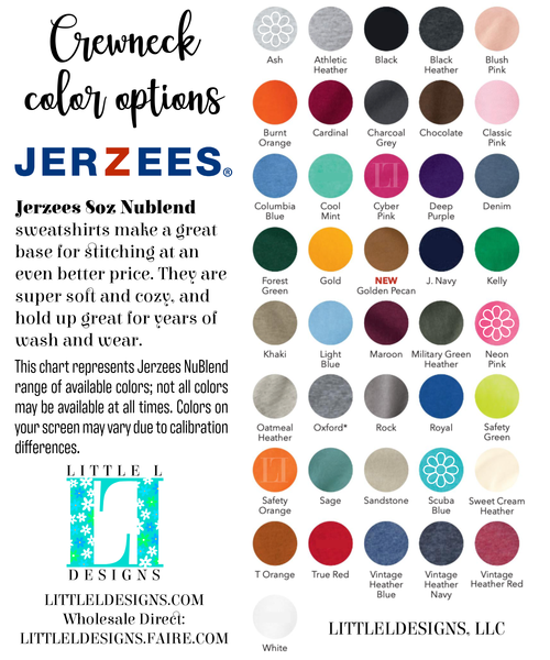 Jerzees Brand Custom Floral & Prints Crewneck Sweatshirts: M