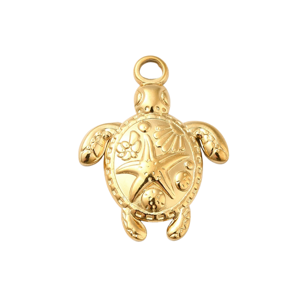 18k Gold Ion Plated Stainless Steel Turtle Charm
