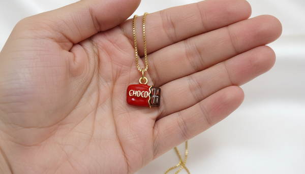 Gold Mini Chocolate Bar Charm for Jewelry Making, CPG2891: 3pcs
