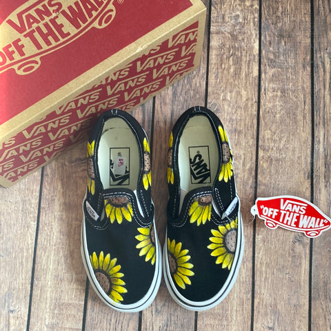 Ready To Ship | Sunflower Slip Ons Toddler Size 11