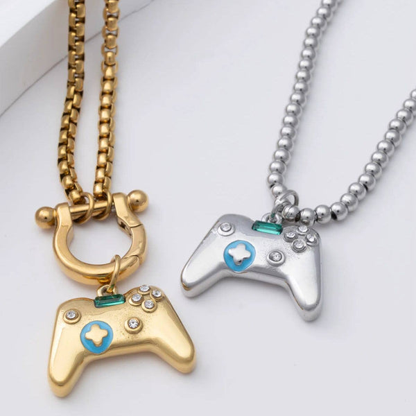 18K Gold PVD Stainless Steel Game Controller Charm: Gold