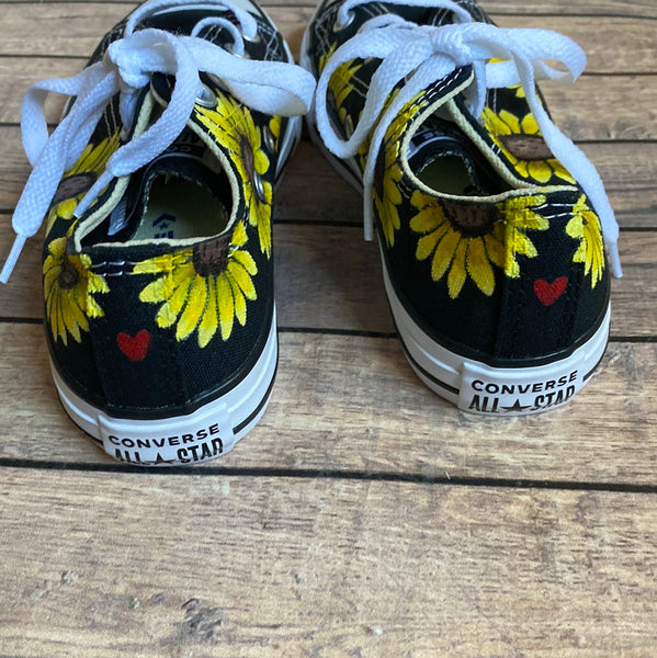 Ready To Ship | Sunflower Low Top Converse in Youth Size 1