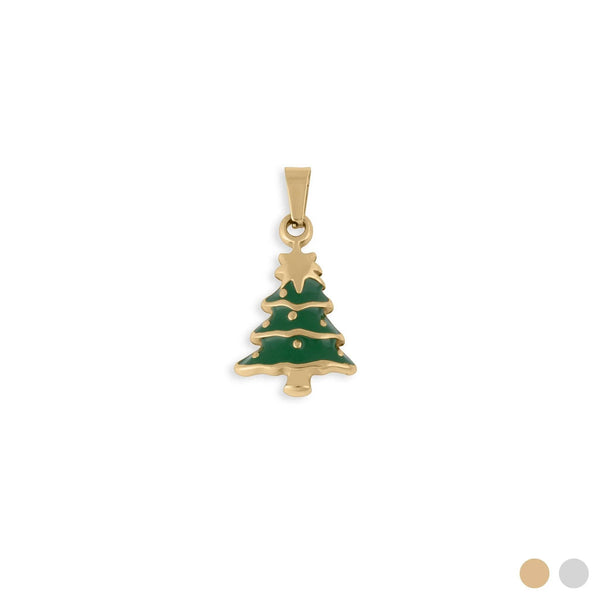 18k Gold PVD Stainless Steel Christmas Tree Charm: Gold