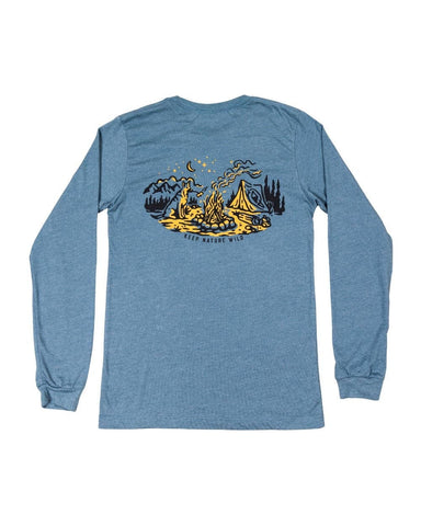 Campfire Dog Unsex Long Sleeve | Heather Slate: M