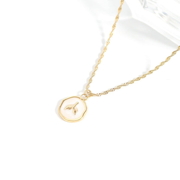 18K Gold PVD Whale Tail Epoxy Charm: Gold