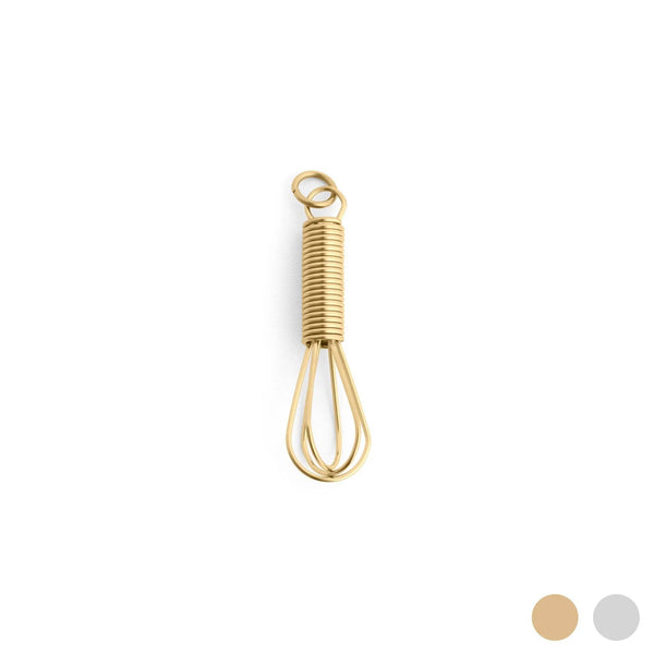 18K Gold PVD Stainless Steel Whisk Charm: Gold