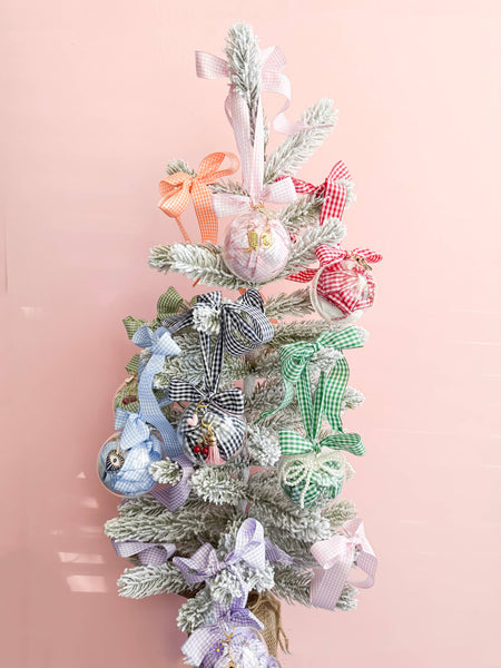 Ornament Sneaker Lace Sets | Trendy Shoe Charms & Laces: Pink Gingham Ornament