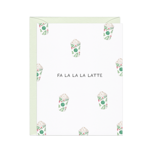 Fa La La Latte — Coffee Pun Christmas Card