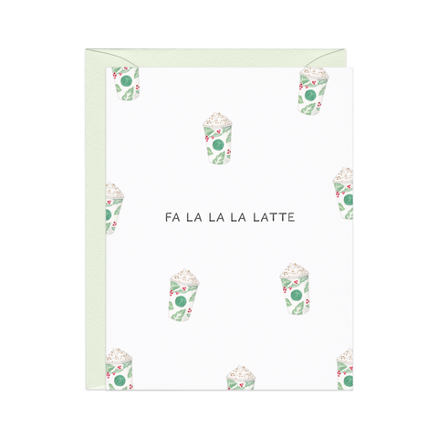 Fa La La Latte — Coffee Pun Christmas Card