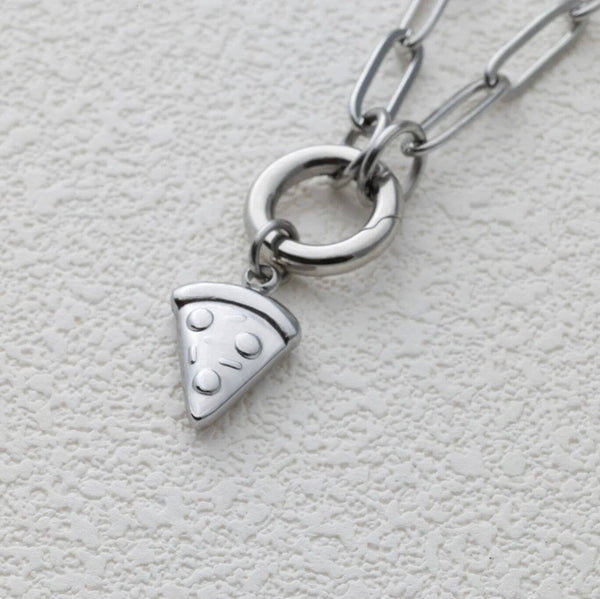 18K Gold PVD Stainless Steel Pizza Charm: Gold