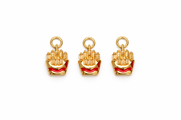 French Fries Charm for Jewelry Making, Potato Fries CPG2987: 3pcs