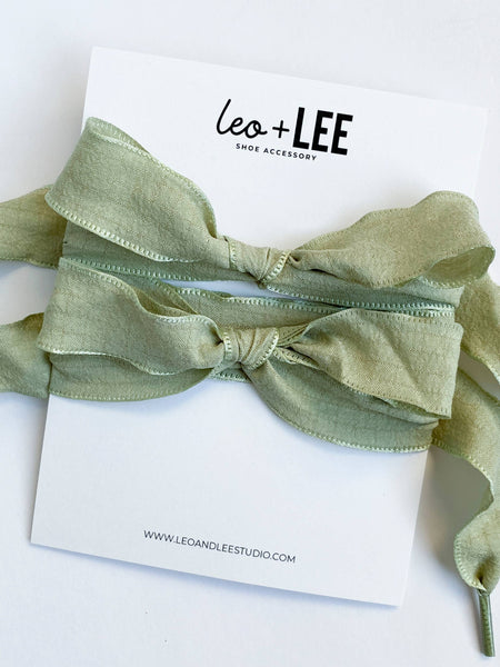 Leo + Lee Silky Sneaker Lace Set : Sage Green