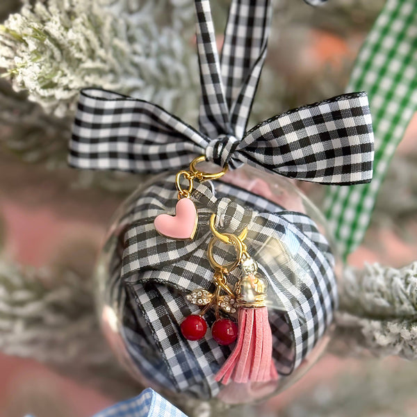 Ornament Sneaker Lace Sets | Trendy Shoe Charms & Laces: Pink Gingham Ornament