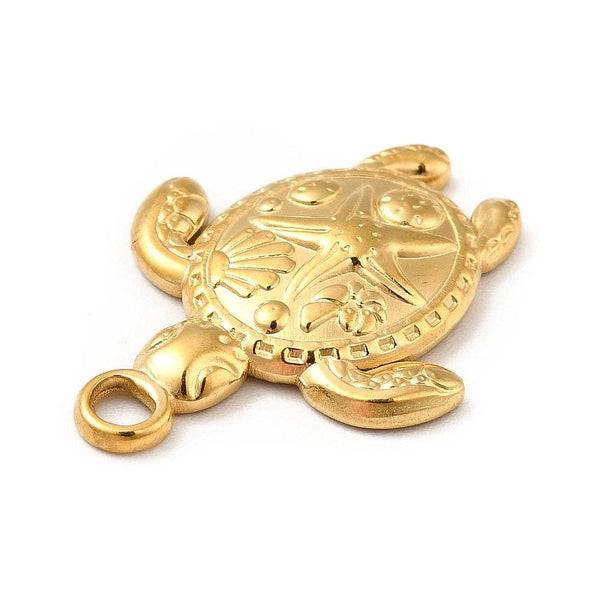 18k Gold Ion Plated Stainless Steel Turtle Charm