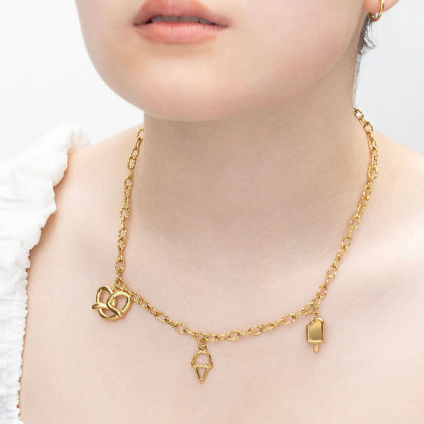 18K Gold PVD Stainless Steel Ice cream Charm: Gold