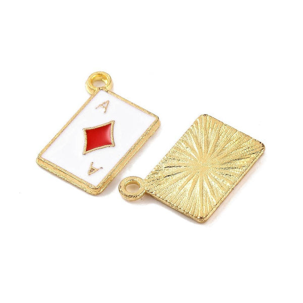 Gold Alloy Poker Card Charm: Spade